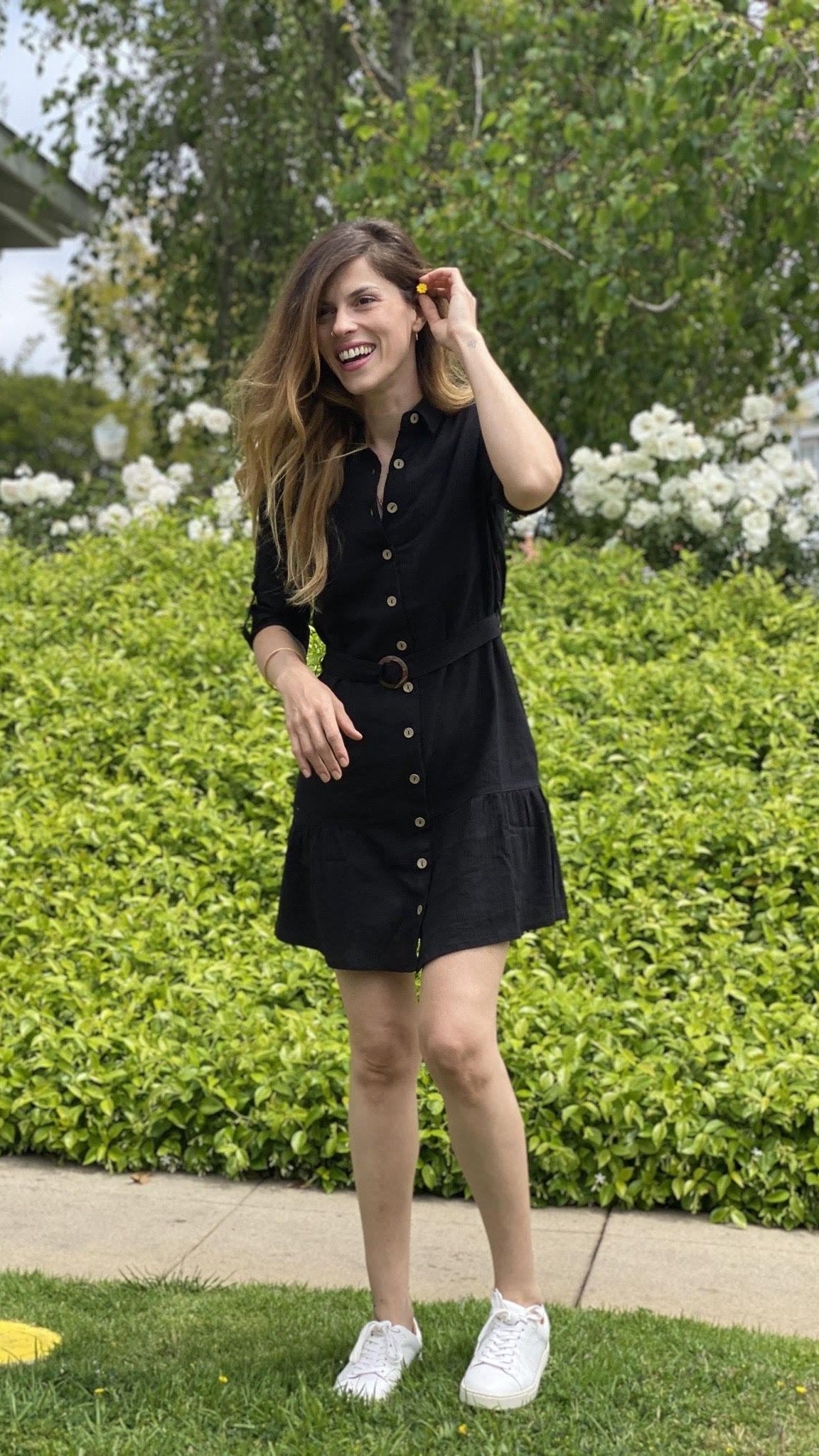 Delfina Black Shirt Dress