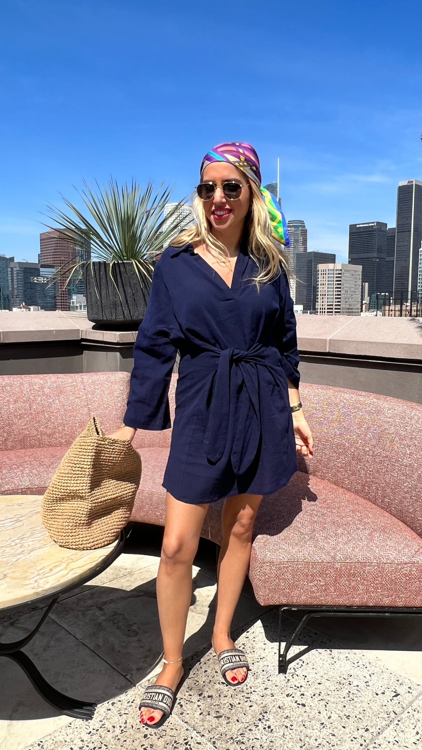 Mia Mini Dress in Navy