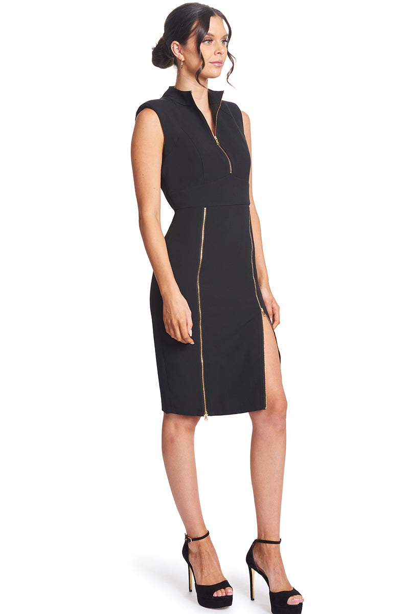 Just Zip It Sleeveless Midi Dress