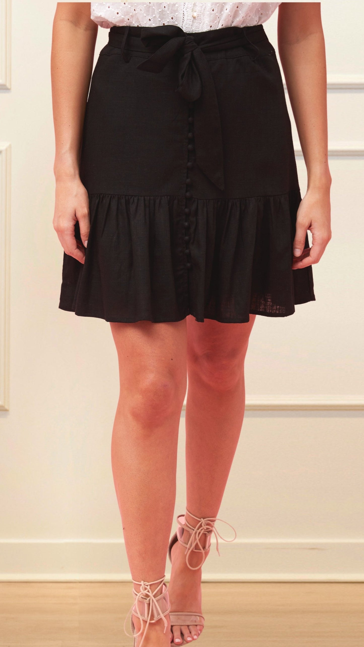 Viscose High Waisted Jasmine Skirt in Black