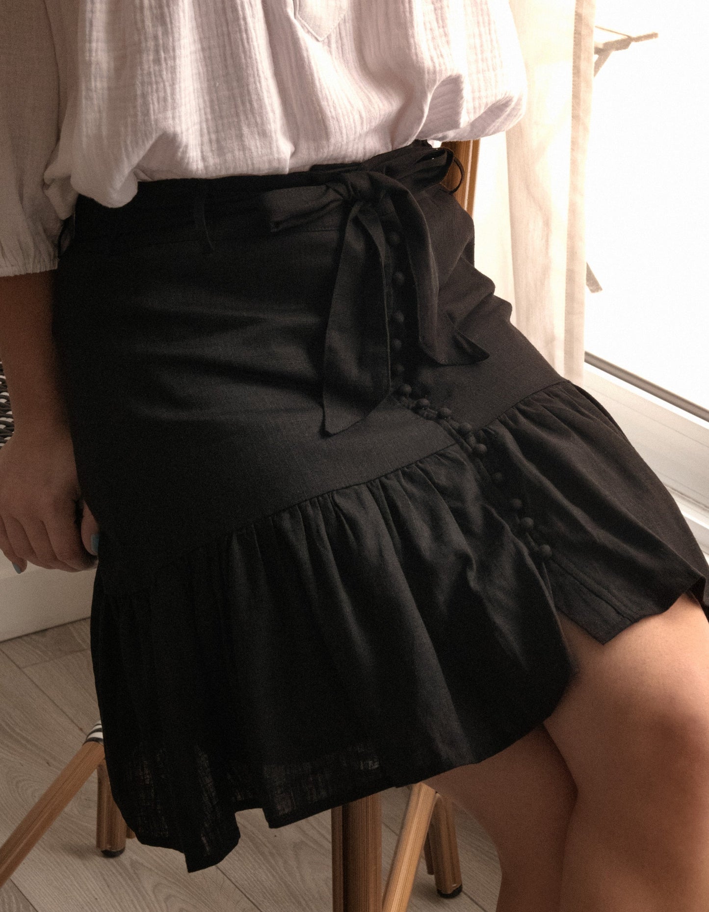 Viscose High Waisted Jasmine Skirt in Black