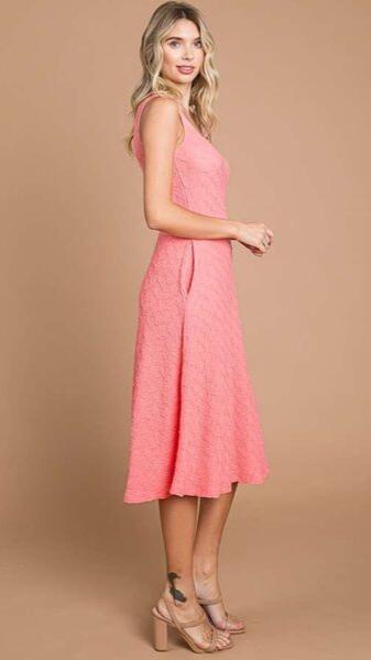 Culture Code Square Neck Tank Dress in Happy Pink