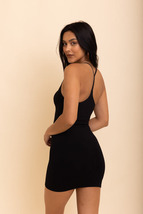 Barely There Seamless Slip Dress in Black