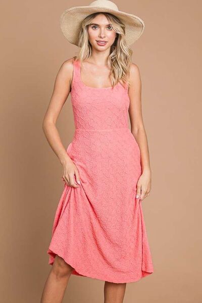 Culture Code Square Neck Tank Dress in Happy Pink