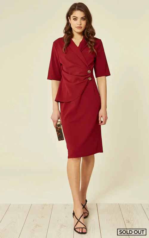 Wrap Blazer Dress in Wine