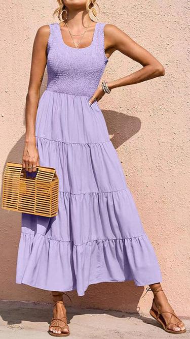 A-line Large Hem Dress in Lilac