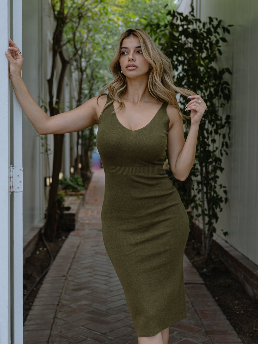 Vestido midi de punto Uptown